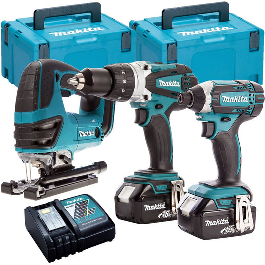 Makita DLX2145TJ 18V Twin Kit with 2 x 5.0Ah Batteries Charger & Jigsaw