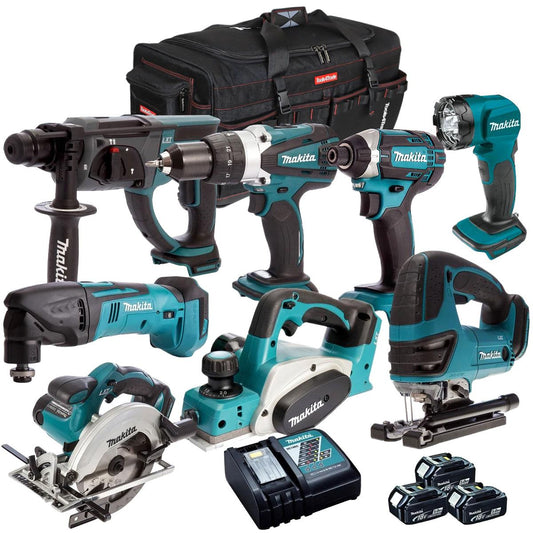 Makita 8 Piece 18V Li-ion Kit 3 x 5.0Ah Batteries MAKDEAL-53M